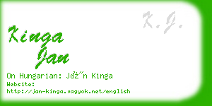 kinga jan business card